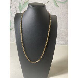 Gold Tone Twisted Rope Chain Necklace Jewelry Accessory
